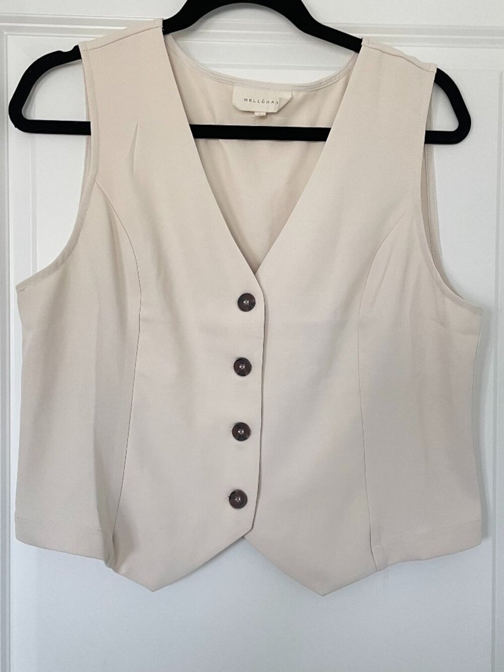 Melloday Cream Button-Front Vest – Women’s Medium
